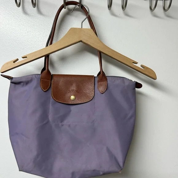 Longchamp Purple Tote with Brown Accents - Picture 12 of 14